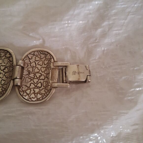 A Brighton Women's Panel Bracelet Textured Silver Tone Scroll Boho Vintage 90's - Picture 8 of 9